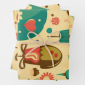 Cute retro ijscrèmes inpakpapier vel (In situ)