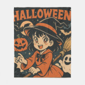 Cute retro Japanese cartoon Halloween Fleece Deken (Voorkant)