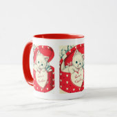 Cute retro  kattenValentijn Mok (Voorkant links)