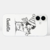 Cute Retro Kerstpinguïn met Pet en scarf Case-Mate iPhone Case (Achterkant (horizontaal))