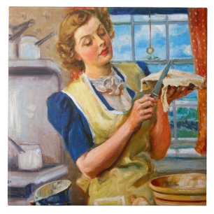 Cute retro keukendecor tegeltje