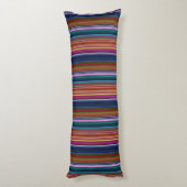 Cute retro-kleurige strepen lichaamskussen (Achterkant (Verticaal))