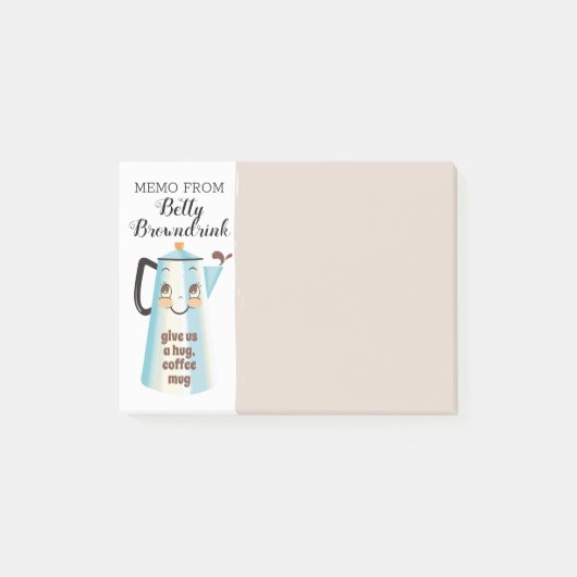 Cute  retro koffiepot percolator post-it® notes (Voorkant)