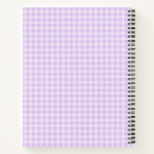 Cute Retro Lila Gingham Pset Personalized Notitieboek (Achterkant)