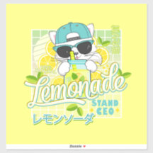 Cute Retro limonade stand CEO Anime Cat