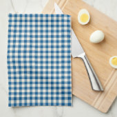 Cute Retro Navy Blue Gingham Pset Pattern Theedoek (Quarter Fold)