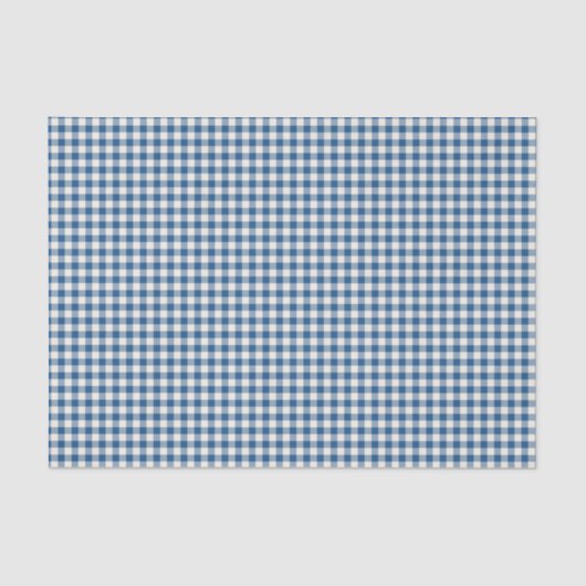 Cute Retro Navy Blue Gingham Pset Pattern Tissuepapier (Voorkant)