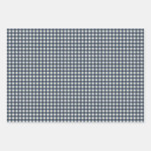 Cute Retro Navy Gingham Pset Pattern Inpakpapier Vel (Voorkant)