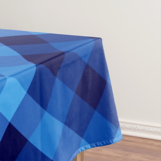 Cute Retro Océan Bleu Plaid Moyen Nappe (In Situ)