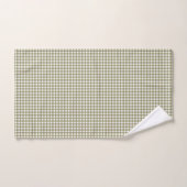 Cute Retro Olive Green Gingham Pset Pattern Bad Handdoek (Handdoek)
