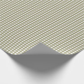 Cute Retro Olive Green Gingham Pset Pattern Cadeaupapier (Hoek)
