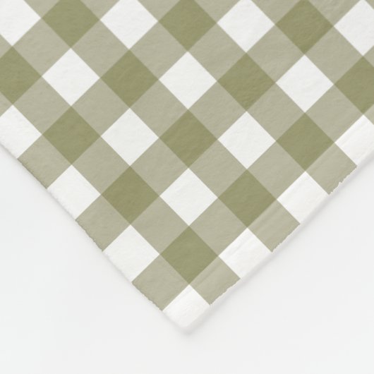 Cute Retro Olive Green Gingham Pset Pattern Fleece Deken (Hoek)