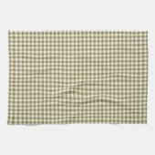Cute Retro Olive Green Gingham Pset Pattern Theedoek (Horizontaal)