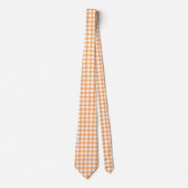 Cute Retro Orange Gingham Plaid pattern Stropdas (Voorkant)