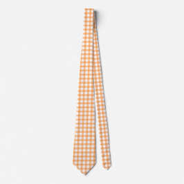 Cute Retro Orange Gingham Plaid pattern Stropdas