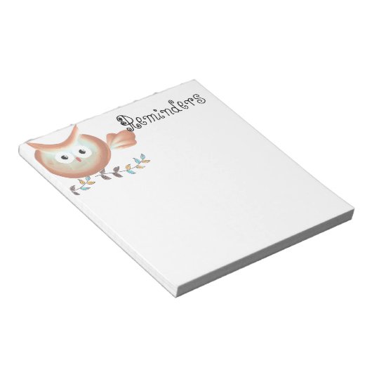 Cute Retro Owl Notitieblok (Schuin)