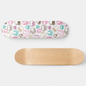 Cute retro owl patroon design skateboard (Horizontaal)