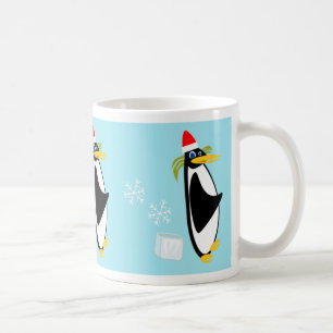 Cute Retro Penguin Holiday Toon Koffiemok
