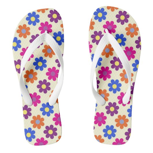 Cute Retro Penny Flower Pattern Teenslippers (Voetbed)
