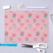 Cute Retro Pink Cadeaus Kerstmis Tissuepapier (Craft)