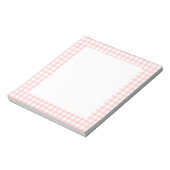 Cute Retro Pink Gingham Plaid pattern Notitieblok (Gedraaid)