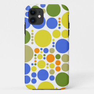 Cute Retro Polka Dots Groen blauw Limoen Sinaasa iPhone 11 Hoesje