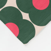 Cute Retro Pop Flower Pattern | Kerstgroen Fleece Deken (Hoek)