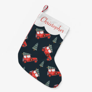 Cute Retro Red Cars Boys Holiday Kleine Kerstsok