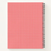 Cute Retro Red Gingham Pset Personalized Recipe Notitieboek (Achterkant)