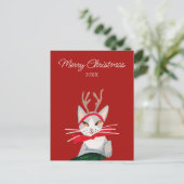 Cute retro red Kerstmis Feestdagenkaart (Staand voorkant)