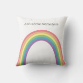 Cute Retro Regenboog Leuk Voeg je naam toe Kussen (Achterkant)
