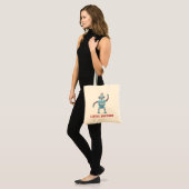 Cute retro robot cartoon android tote bag (Voorkant (model))