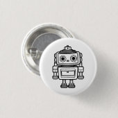 Cute retro robot cartoon display Badge Ronde Button 3,2 Cm (Voorkant /achterkant)