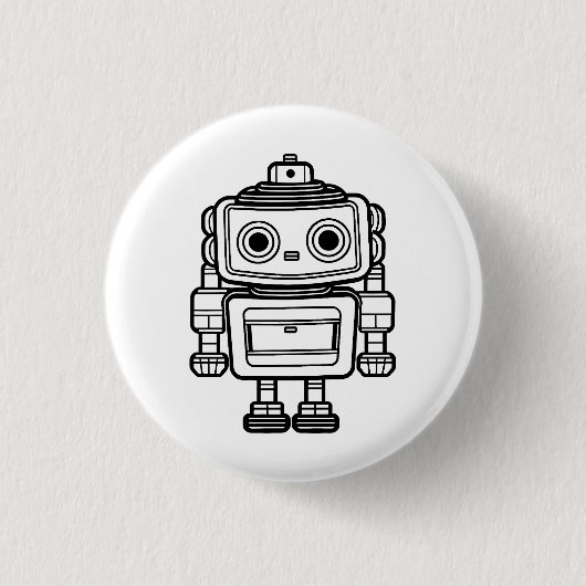 Cute retro robot cartoon display Badge Ronde Button 3,2 Cm (Voorkant)