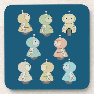 Cute Retro Robot Pattern Bier Onderzetter