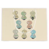 Cute Retro Robots Pattern Groot Cadeauzakje (Voorkant)