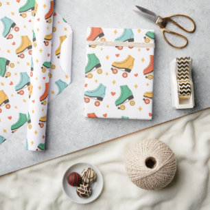 Cute Retro Roller Skates  Cadeaupapier