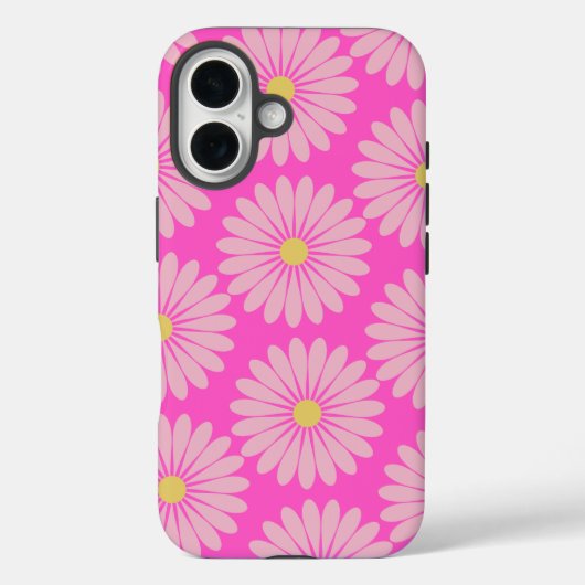 Cute Retro Scandinavian Flower Pattern (roze) Case-Mate iPhone Case (Achterkant)