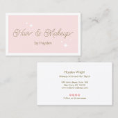Cute Retro Script roze Beauty Visitekaartje (Voorkant / Achterkant)