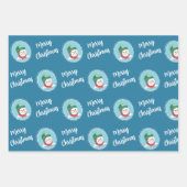 Cute Retro Snowman Merry Kerstfeestdag Inpakpapier Vel (Voorkant 2)