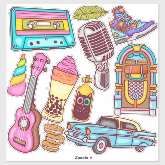 Cute Retro Sticker (Vel)