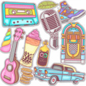 Cute Retro Sticker (Voorkant)