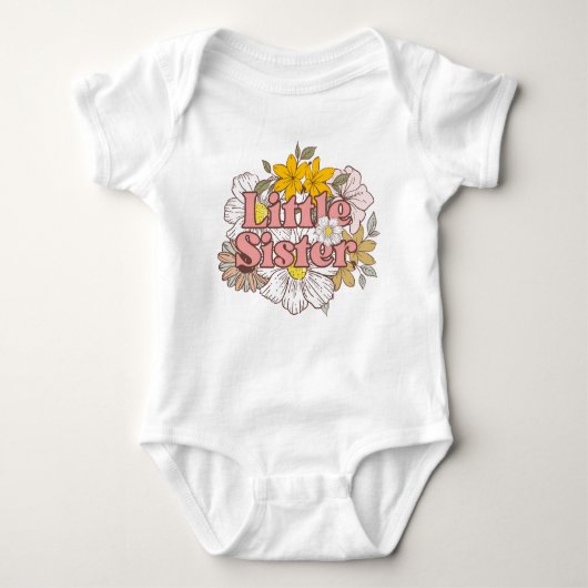 Cute Retro-Stijl Zus Bloemenshirtje Romper (Voorkant)