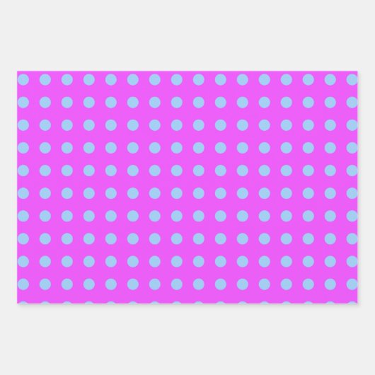 Cute Retro Stippen Pattern in Paars en Periwinkle Inpakpapier Vel (Voorkant 3)