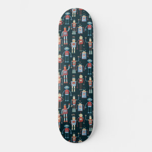 Cute Retro Style Robots van 1950 Skateboard