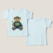 Cute Retro Teddy Bear Feeling Lucky St. Patrick's  (Design Recto & Verso)