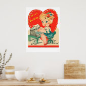 Cute retro  Valentijn Holiday poster (Keuken)