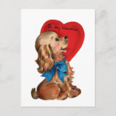 Cute retro  Valentijn hond Briefkaart (Voorkant)