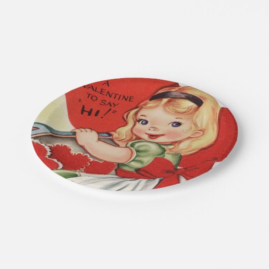 Cute retro Valentijn party Papieren Bordje (Gekanteld)
