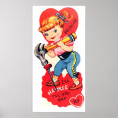 Cute retro Valentijn poster (Voorkant)